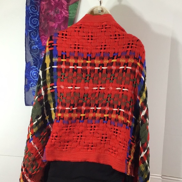 Vintage open weave wrap with rabbit fringe - Picture 6 of 10